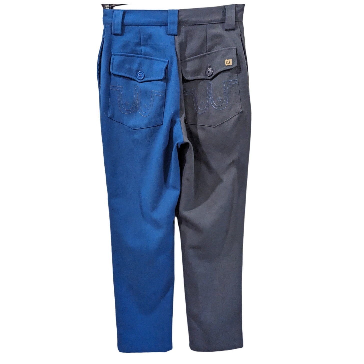 Fashion Brand Company Blue And Gray Cropped Pants